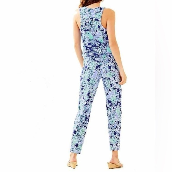 Lilly Pulitzer Paulina Jumpsuit Royal Purple Koalafications print Size L NWOT - Picture 2 of 16